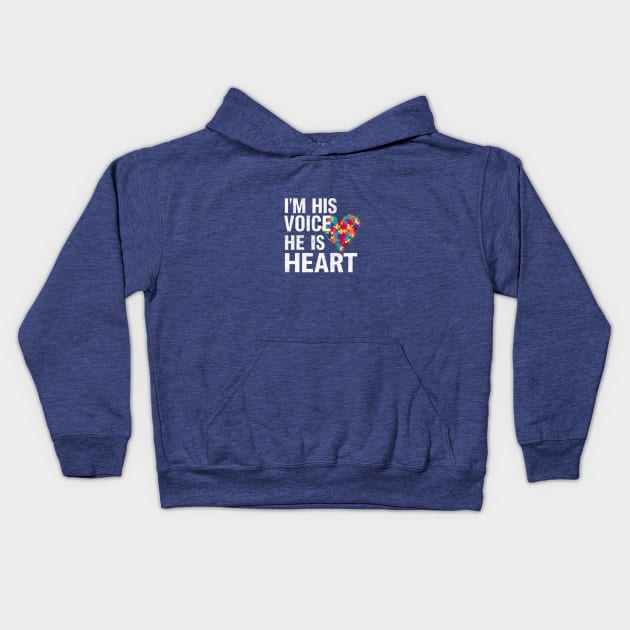 Autism, I'm his voice he is my heart Kids Hoodie by Medkas 